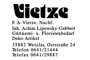 F. A. Vietze, Nachf. Inh. Achim Lipowsky-Gabbert