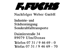 F. Fuchs, Nachfolger Weber GmbH F. Fuchs, Nachfolger Weber GmbH