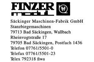 FINZER Säckinger Maschinen-Fabrik GmbH
