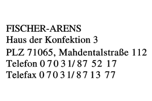 FISCHER-ARENS