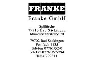 Franke GmbH Spültische