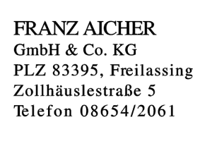 FRANZ AICHER GmbH & Co. KG