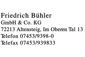 Friedrich Bühler GmbH & Co. KG