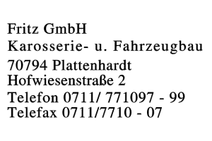 Fritz GmbH Karosserie- u. Fahrzeugbau