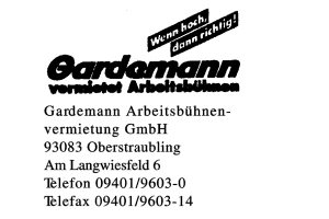 Gardemann  Arbeitsbühnenvermietung GmbH