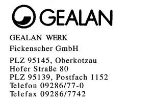 GEALAN WERK, Fickenscher GmbH