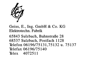 Geiss, E., Ing. GmbH & Co. KG