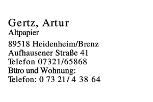 Gertz, Artur