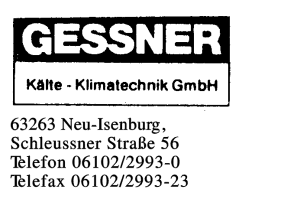 GESSNER Kälte - Klimatechnik GmbH GESSNER Kälte - Klimatechnik GmbH