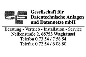 GLS Gesellschaft für Dtentechnische Anlsgen und Datennetze mbH