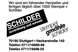 Gmähle Stempel, Schilder