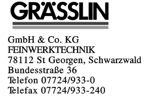 Grässlin GmbH & Co. KG Feinwerktechnik