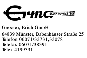 Gresser, Erich GmbH Gresser, Erich GmbH