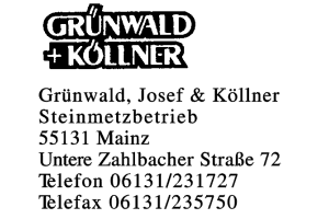 Grünwald, Josef & Köllner Steinmetzbetrieb Grünwald, Josef & Köllner Steinmetzbetrieb