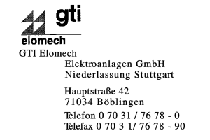 GTI Elomech Elektroanlagen GmbNiederlassung Stuttgart