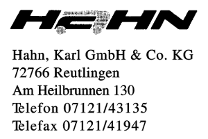 Hahn, Karl GmbH & Co. KG
