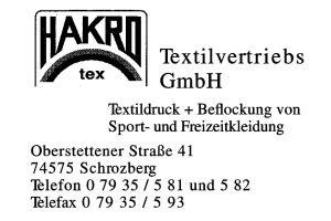 Hakro tex Textilvertriebs GmbH
