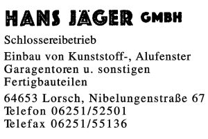 HANS JÄGER GMBH HANS JÄGER GMBH