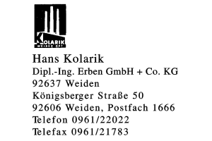 Hans Kolarik Dipl.-Ing. Erben GmbH + Co. KG