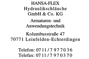 HANSA-FLEX  Hydraulikschläuche GmbH & Co. KG
