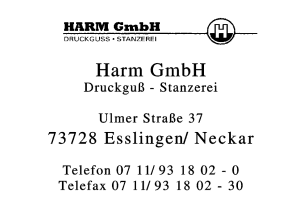 HARM GmbH Druckguß - Stanzerei
