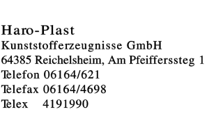 Haro-Plast Kunststofferzeugnisse GmbH