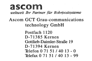 Ascom GCT Grau-communications technology GmbH Ascom GCT Grau-communications technology GmbH