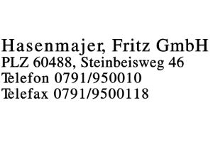 Hasenmajer, Fritz GmbH