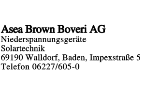 Asea Brown Boveri AG