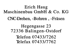 Haug, Erich Maschinenbau GmbH & Co. KG