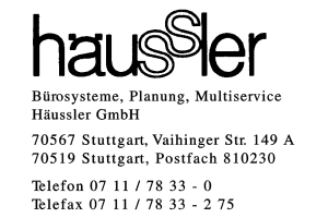 Häussler GmbH Bürosysteme Planung, Multiservice Häussler GmbH