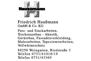 Haußmann, Friedrich GmbH & Co. KG