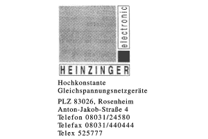 Heinzinger electronic Heinzinger electronic