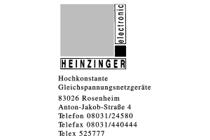HEINZINGER elektronic HEINZINGER elektronic