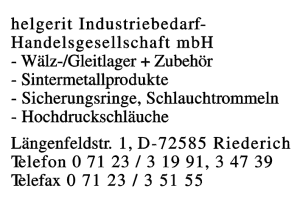 helgerit Industriebedarf-handelsgesellschaft mbH