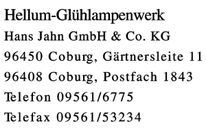 Hellum-Glühlampenwerk Hans Jahn GmbH & Co. KG