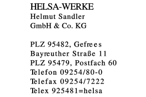 HELSA-WERKE Helmut Sandler GmbH & Co. KG