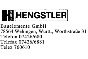 Hengstler Bauelemente GmbH