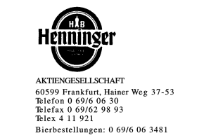 Henninger AKTIENGESELLSCHAFT
