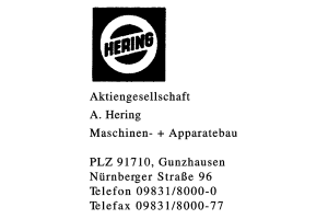 Hering Aktiengesellschaft A. Hering Hering Aktiengesellschaft A. Hering