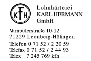 Hermann, Karl, Lohnhärterei Hermann, Karl, Lohnhärterei