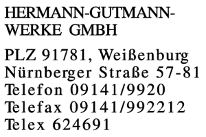 HERMANN-GUTMANN-WERKE GMBH