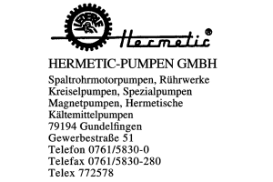 HERMETIC-PUMPEN GMBH HERMETIC-PUMPEN GMBH