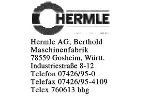 Hermle, Berthold AG, Maschinenfabrik Hermle, Berthold AG, Maschinenfabrik