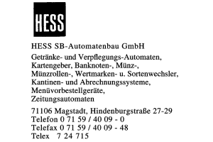 HESS SB-Automatenbau GmbH