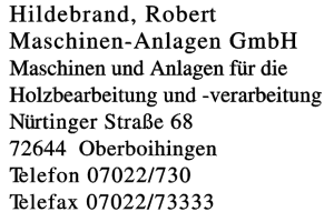 Hildebrand, Robert Maschinen-Anlagen GmbH