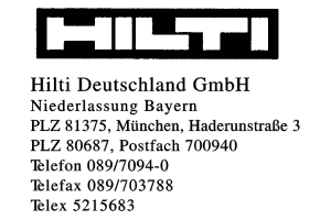 Hilti Deutschland GmbH Niederlassung Bayern Hilti Deutschland GmbH Niederlassung Bayern