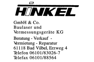 HINKEL GmbH & Co. Baullaser und Vermessungsgeräte KG