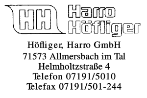 Höfliger, Harro GmbH