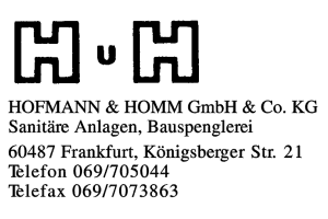 HOFMANN & HOMM GmbH & Co. KG